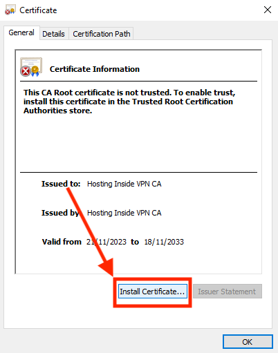 Install Certificate