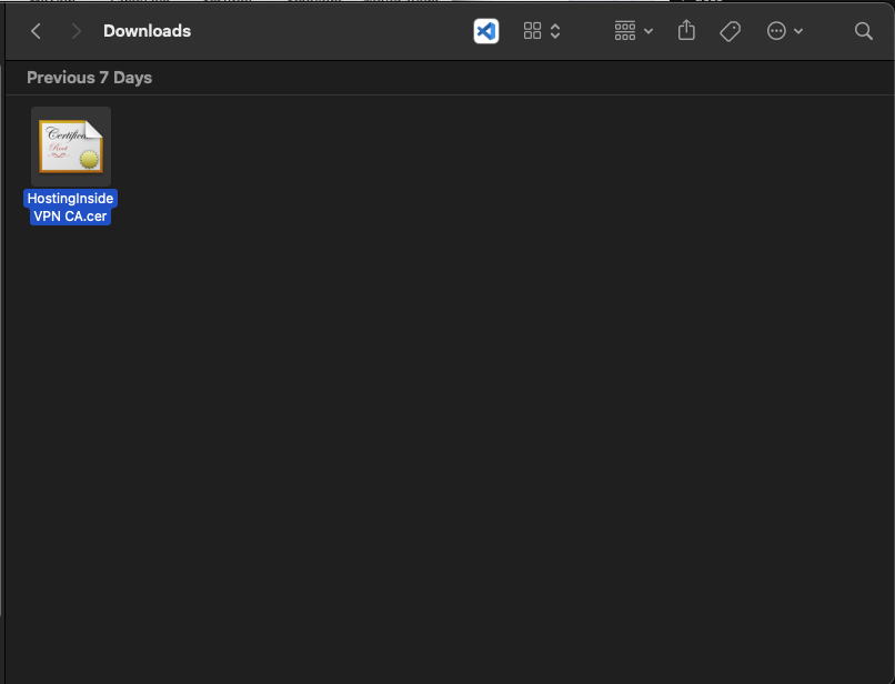Hosting Inside VPN Certificate File